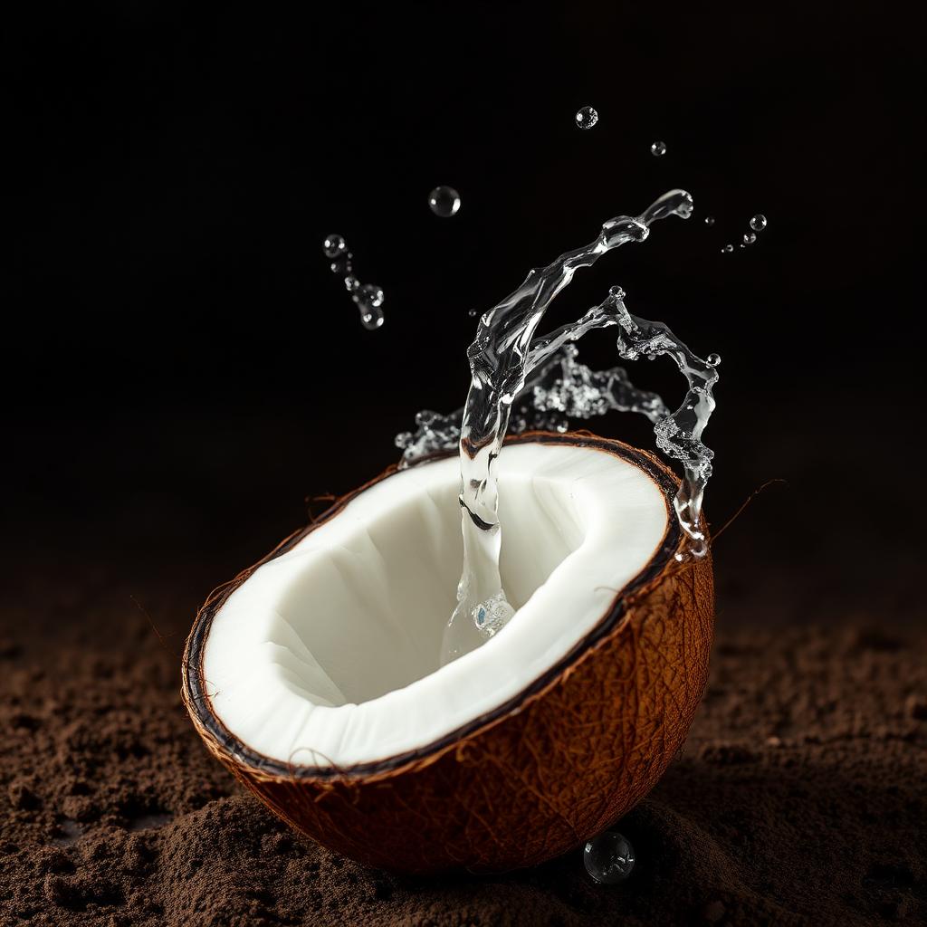 Fresh coconut water pour